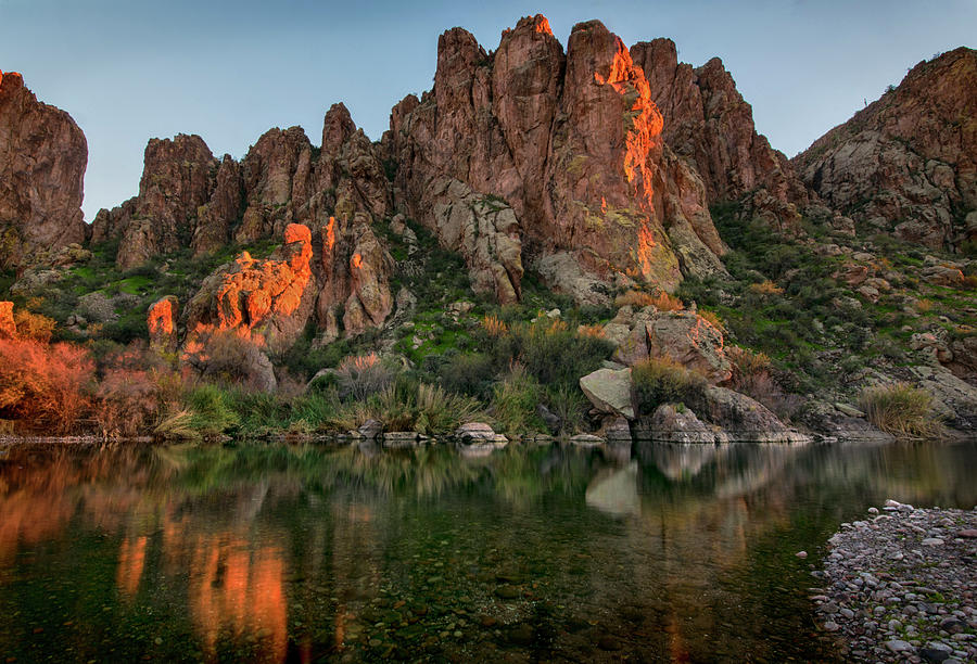 Salt River Cliff Reflections Photograph by Dave Dilli
