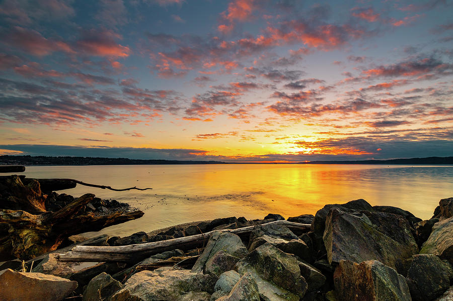Salt Water Park Sunset Photograph by Larry Waldon