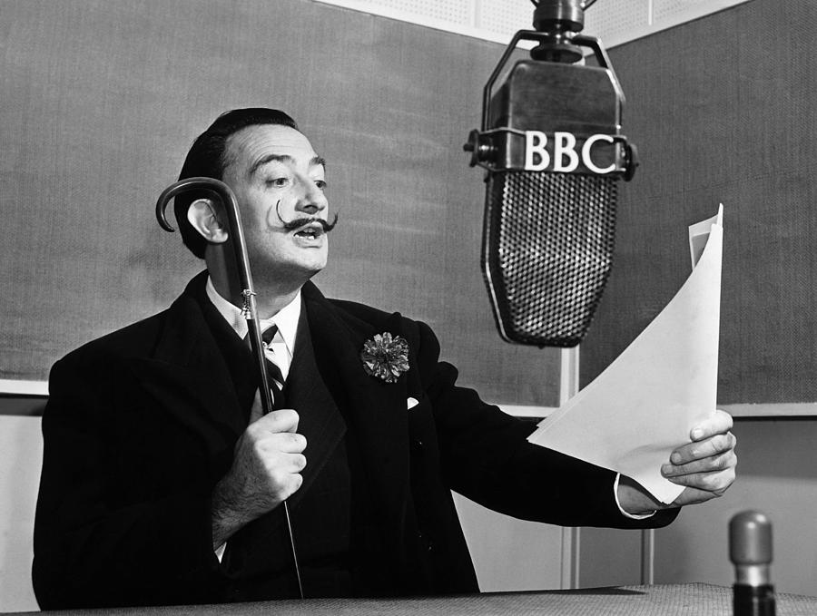 Salvador Dali At The Microphone Of The Photograph by Keystone-france