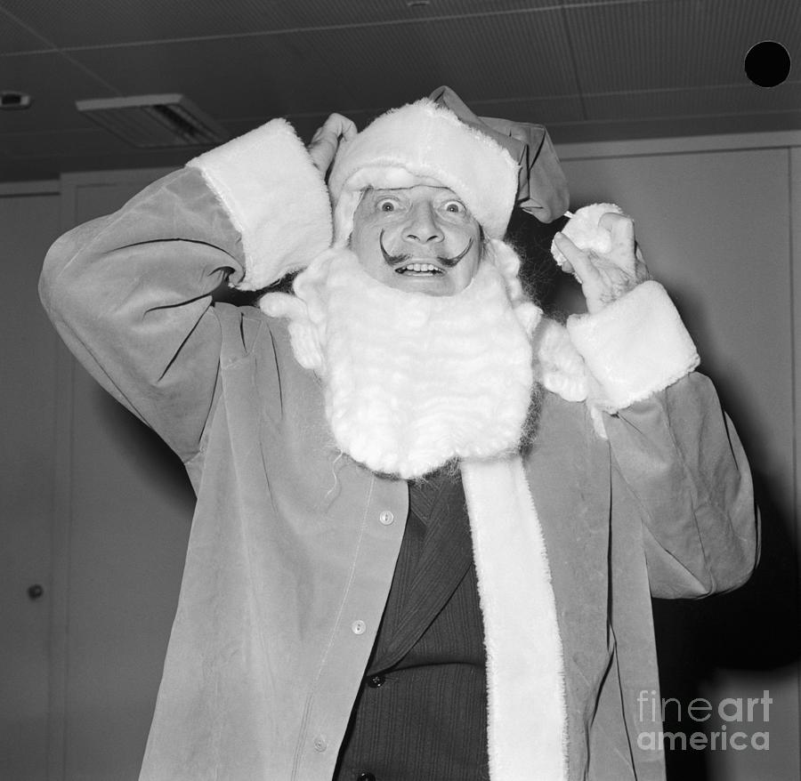 Salvador Dali In Santa Outfit Photograph by Bettmann