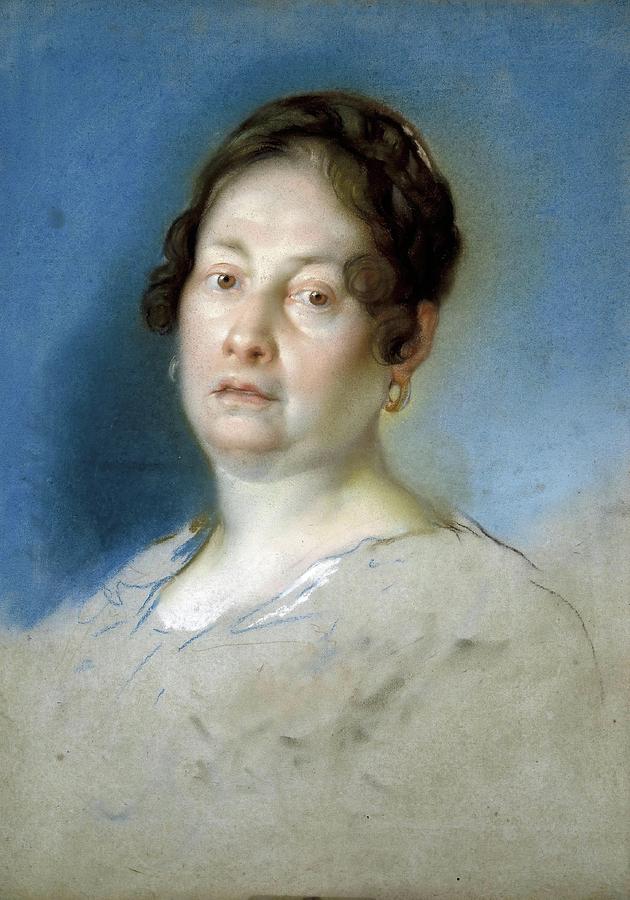 Cake Painting - Salvadora Torra, widow of Camaron. XIX century. Pastel on paper. by Vicente Lopez Portana -1772-1850-