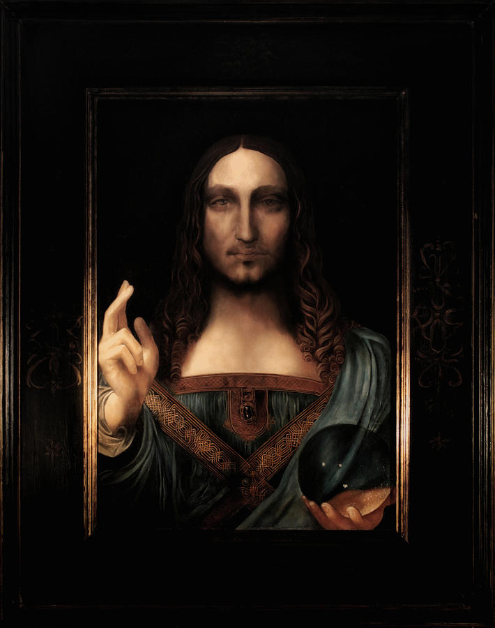 Salvator Mundi by Leonardo da Vinci Detail Art Canvas Print High Quality 8x10