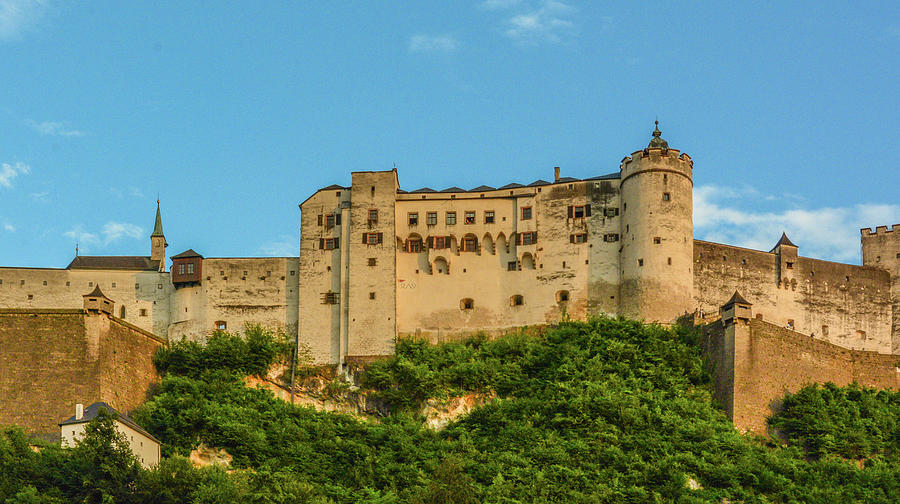 Salzburg Castle in the Golden Hour Photograph by Marcy Wielfaert