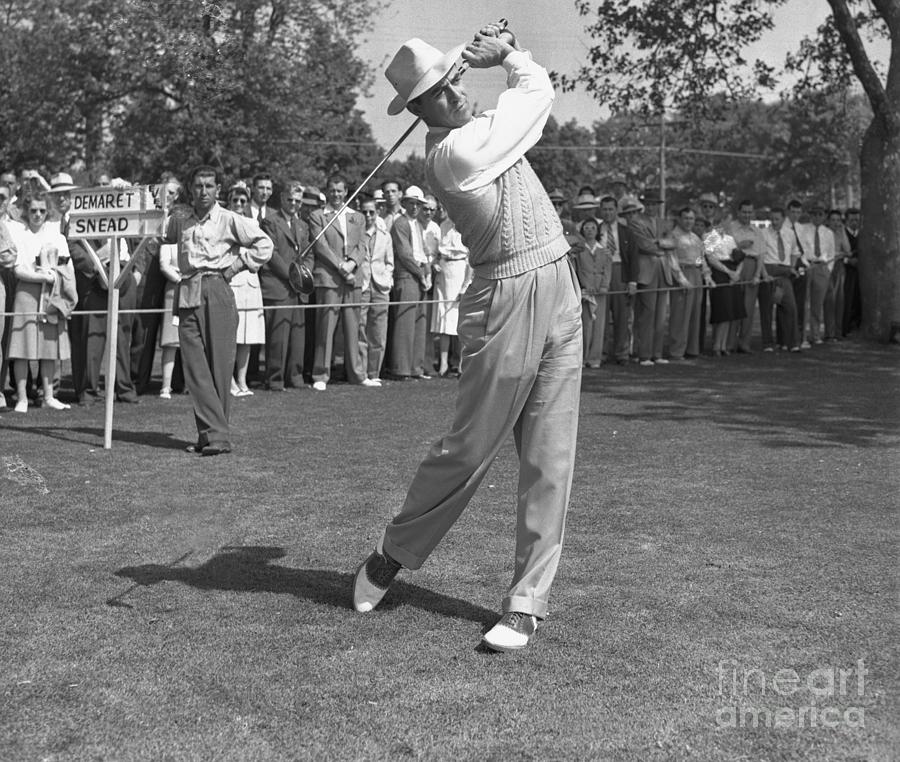 Sam Snead Swinging Golf Club During Pga Photograph by Bettmann