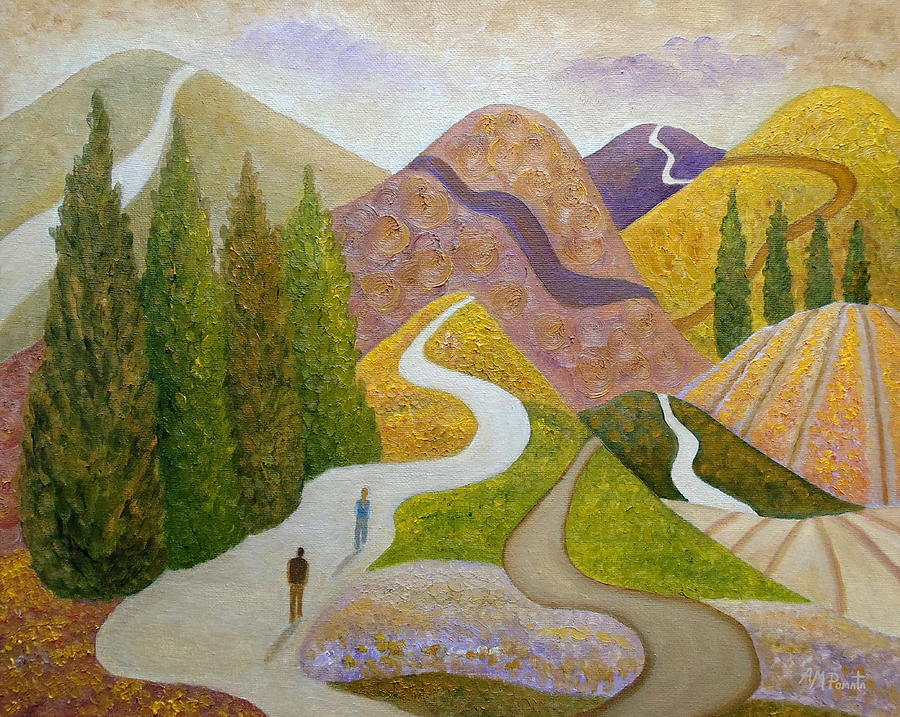 Mountain Painting - Same Direction by Angeles M Pomata