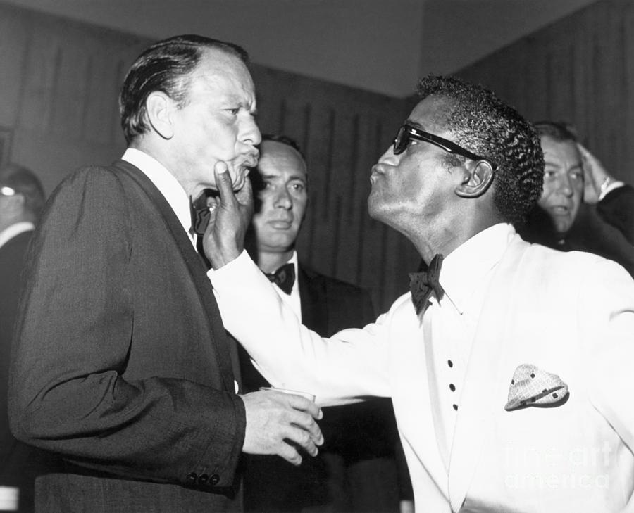 Frank Sinatra Photograph - Sammy Davis Jr. Pals Around With Frank by Bettmann