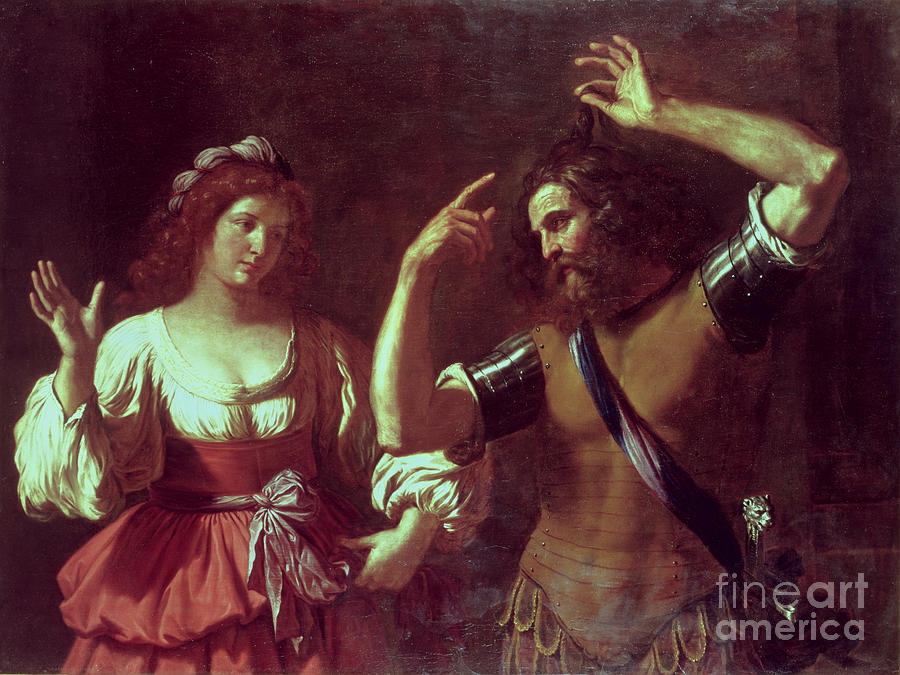 Arts Painting - Samson And Delilah by Guercino