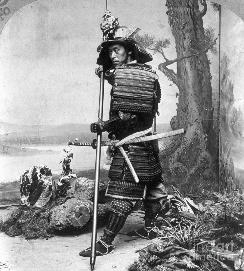 Samurai Holding Spear Photograph by Bettmann