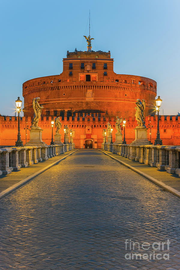 San Angelo Bridge and Castel Sant Angelo, Rome, Italy Photograph by Henk Meijer Photography