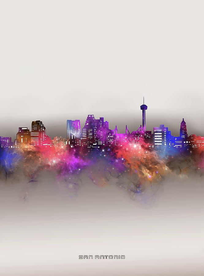 San Antonio Skyline Galaxy Digital Art by Bekim M
