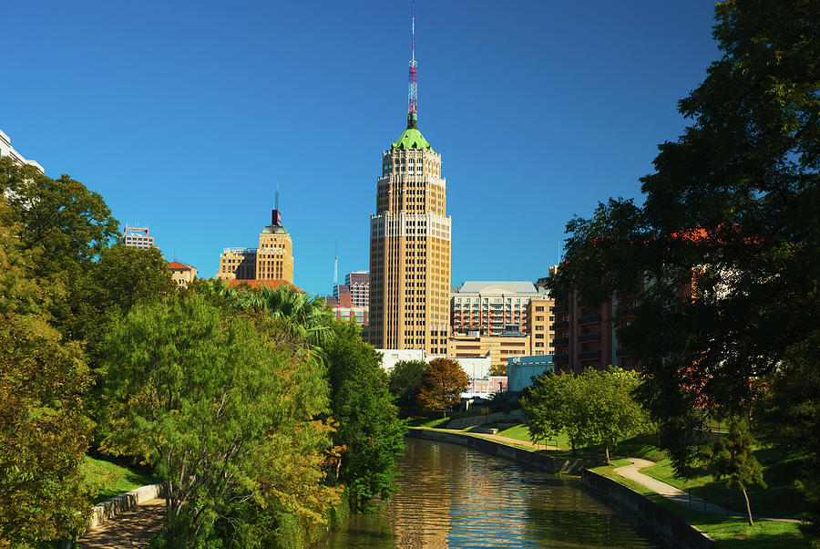 San Antonio Skyline, Riverwalk, And Photograph by Davel5957