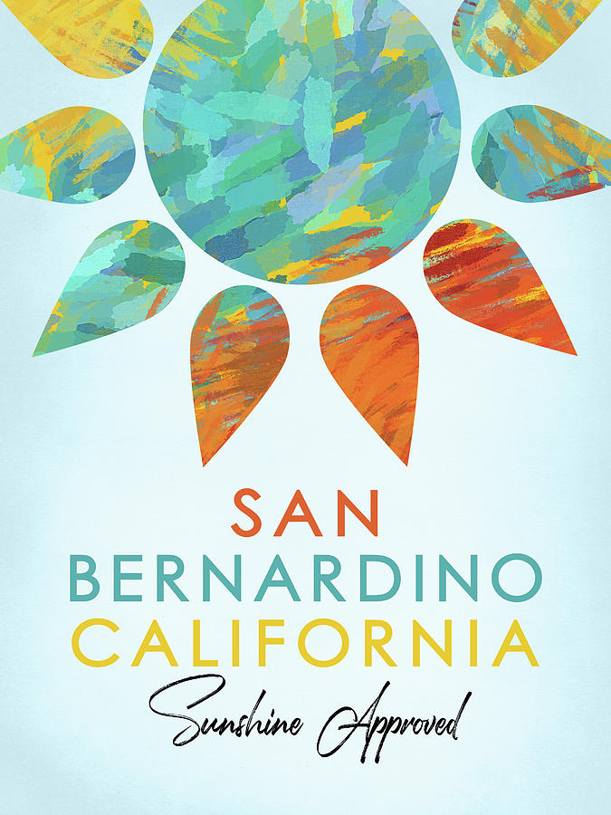 San Bernardino California Sunshine Digital Art by Flo Karp Fine Art