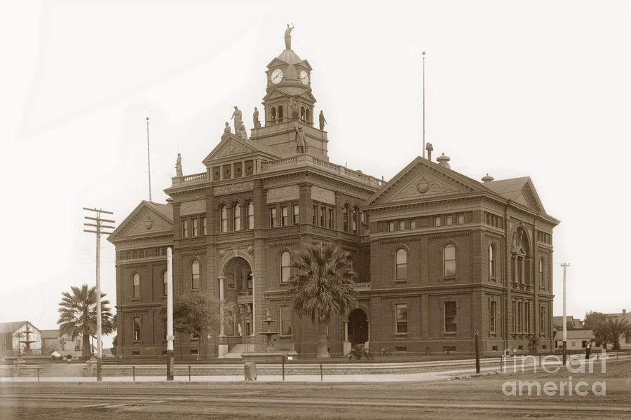 Broadway Photograph - San Diego County Courthouse was built in 1889 on the block bound by Monterey County Historical Society