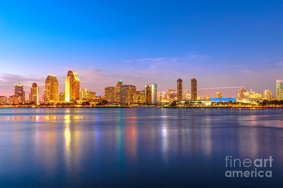 San Diego Downtown twilight Photograph by Benny Marty