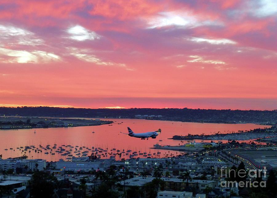 San Diego Sunset Landing Photograph