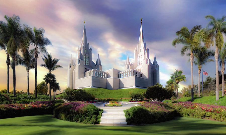 San Diego Temple Painting by Brent Borup - Fine Art America