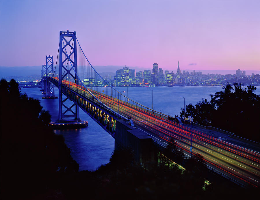 San Francisco  And  Bay Bridge Photograph by Ron thomas