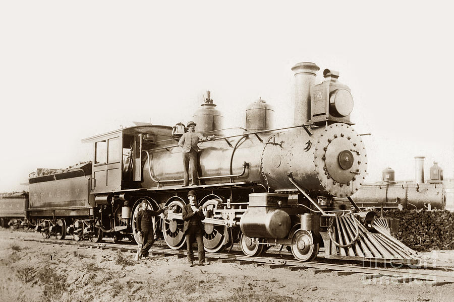 San Francisco Photograph - San Francisco and San Joaquin Valley Railroad Number 4 and 5 Circa 1896 by Monterey County Historical Society