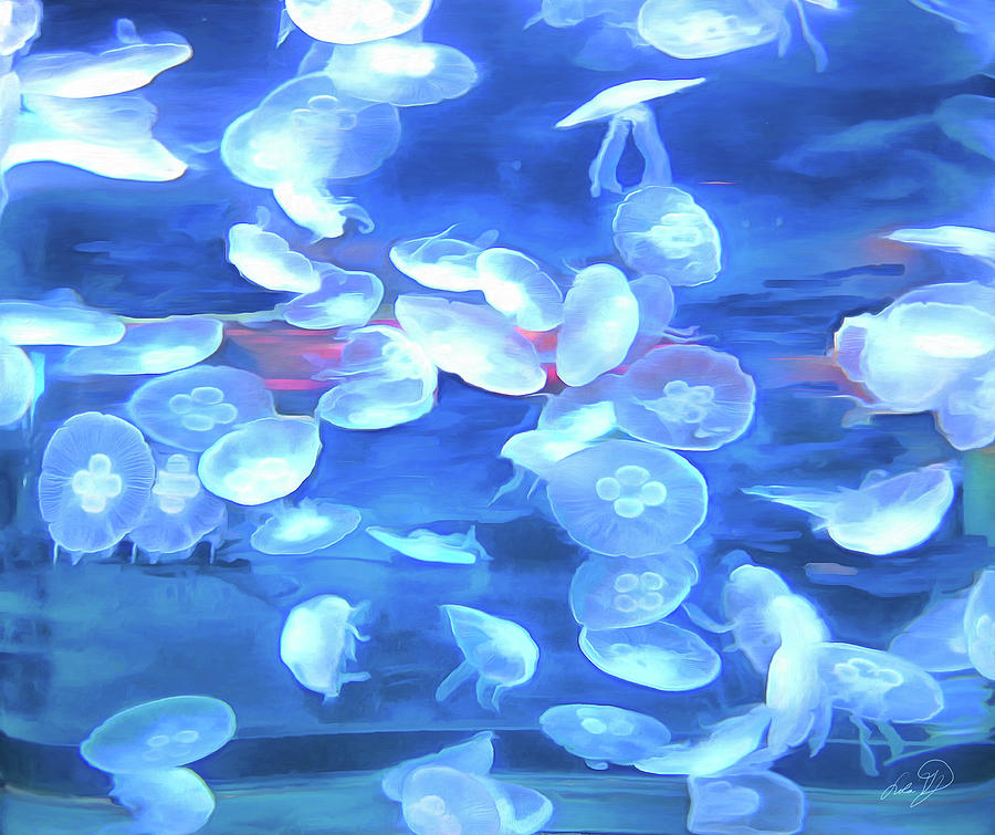 San Francisco Painting - San Francisco Aquarium Jellyfish 0925 by Lola Villalobos