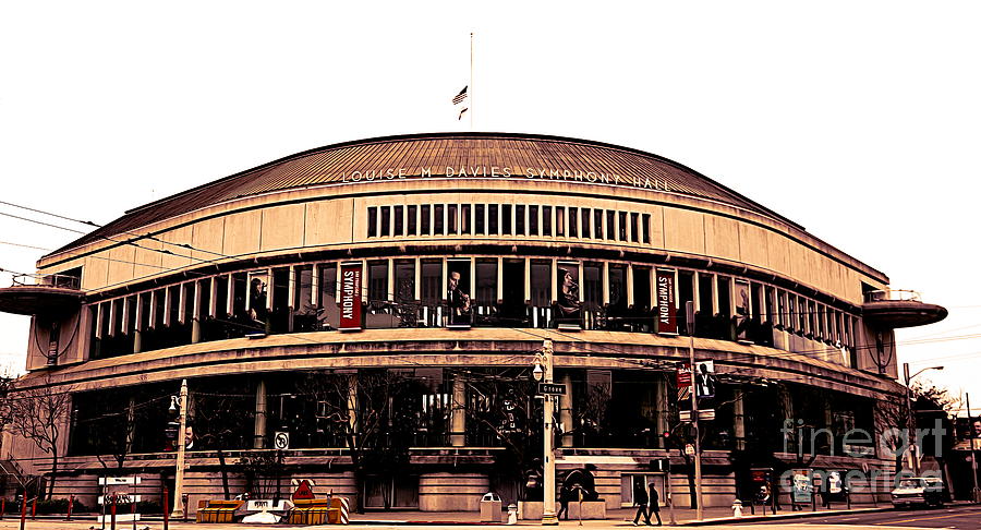 San Francisco Architecture Downtown Symphony Hall  Mixed Media by Chuck Kuhn