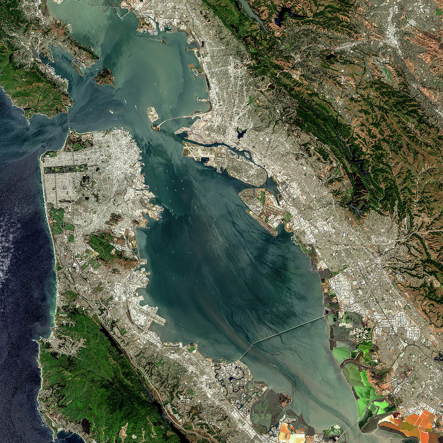 San Francisco Bay from space Digital Art by Christian Pauschert