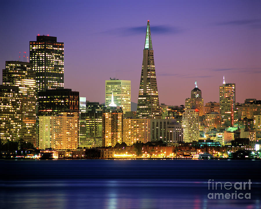 San Francisco Downtow Skyline In The Evening Photograph By Wernher Krutein