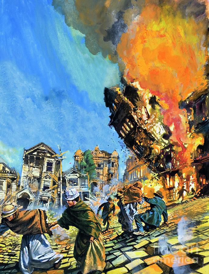 San Francisco Earthquake Painting by Harry Green