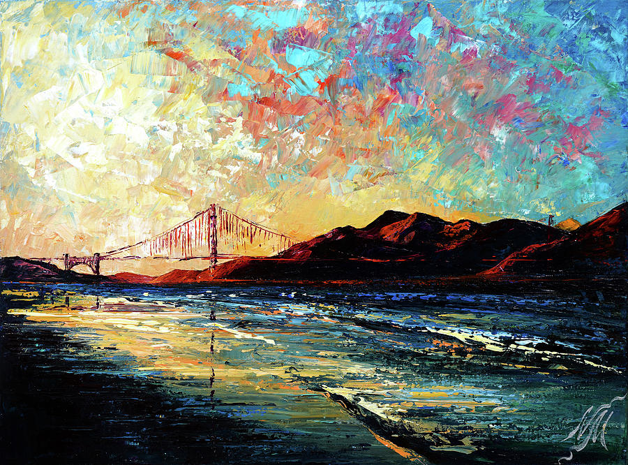 Bridge Painting - San Francisco Golden Gate Bridge by Natasha Mylius