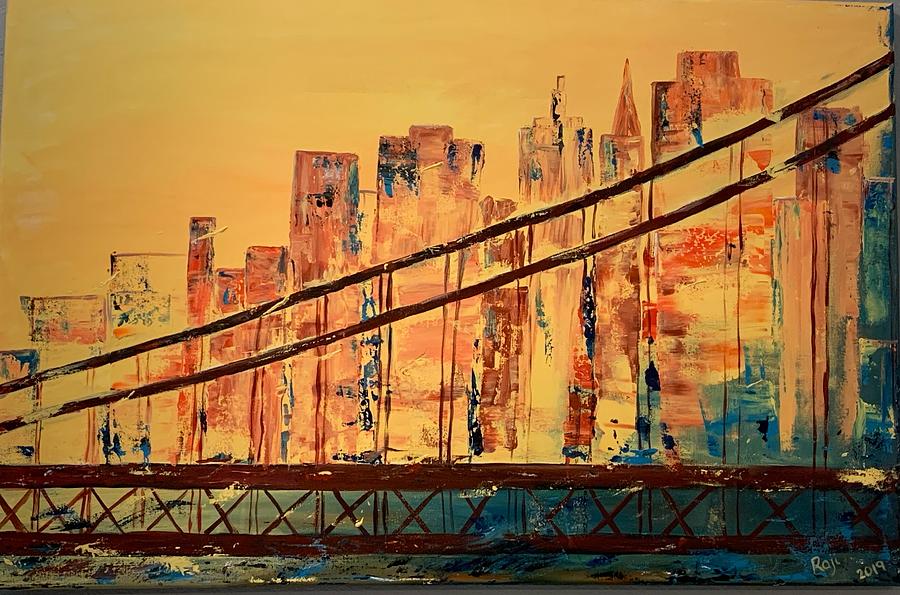 San Francisco-Bay Bridge Painting by Raji Musinipally