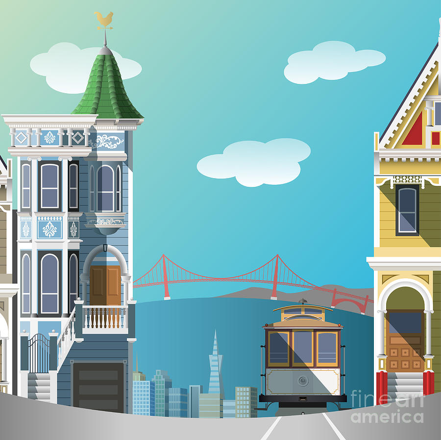 Francisco Digital Art - San Francisco Landscape by Nikola Knezevic Francisco Digital Art - San Francisco Landscape by Nikola Knezevic