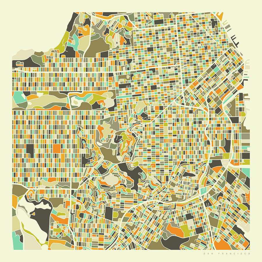 City Map Digital Art - San Francisco Map 1 by Jazzberry Blue