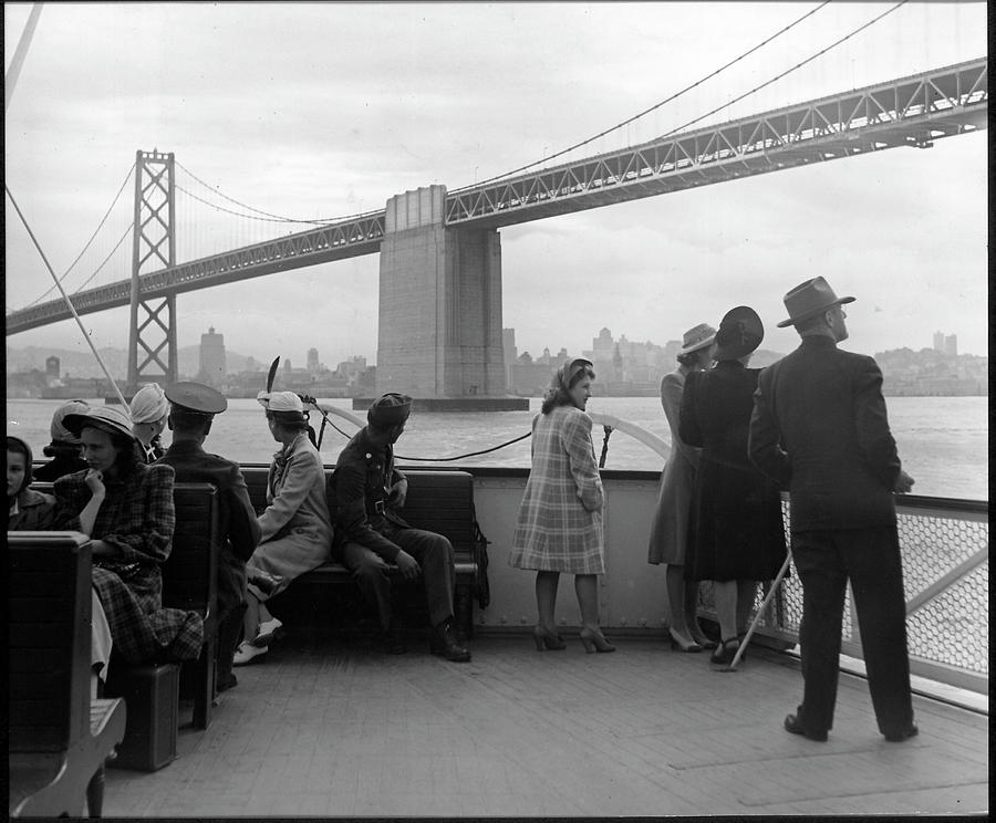 San Francisco-Oakland Bay Bridge Photograph by Peter Stackpole