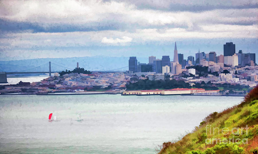 San Francisco Panorama View  Digital Art by Chuck Kuhn