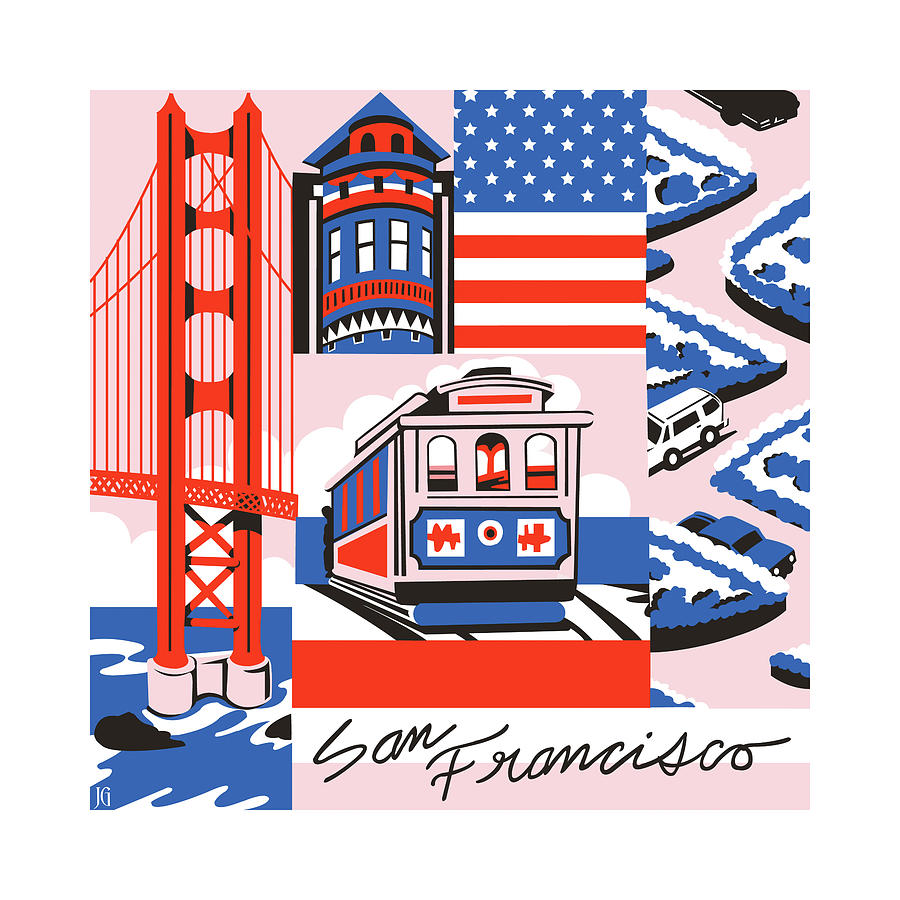 San Francisco Digital Art - San Francisco Print by Julie Goonan