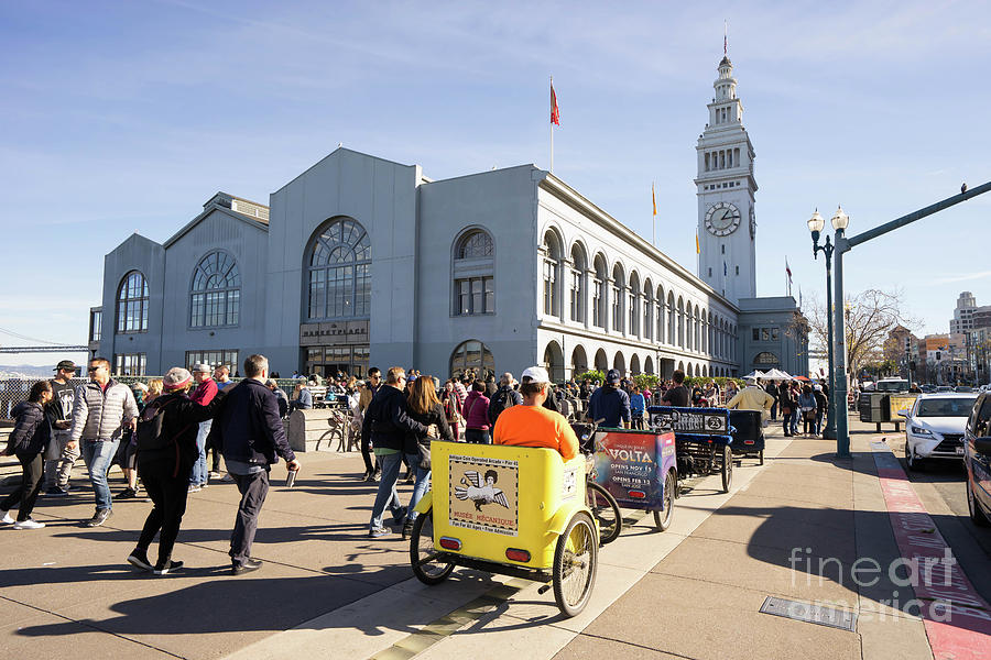 San Francisco Rickshaw Pedicab Brigade At The Ferry Building  On The Embarcadero DSC6764 Photograph by Wingsdomain Art and Photography