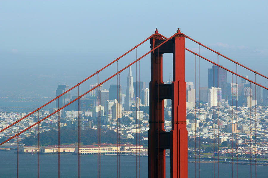 San Francisco Seen Trough Golden Gate Photograph by Guy Vanderelst
