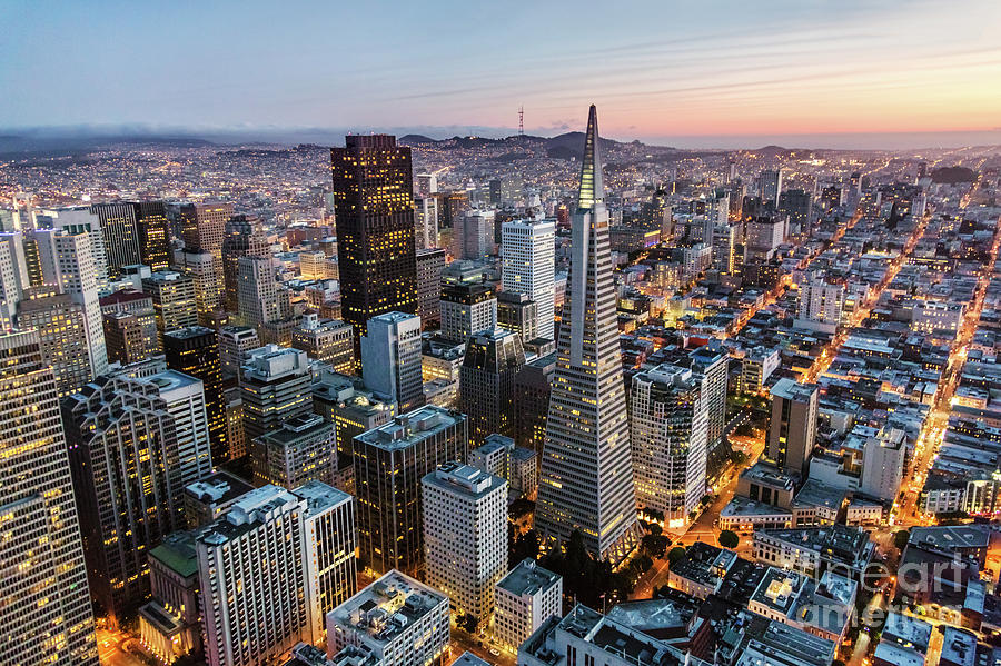 San Francisco skyline, aerial view Photograph by Matteo Colombo