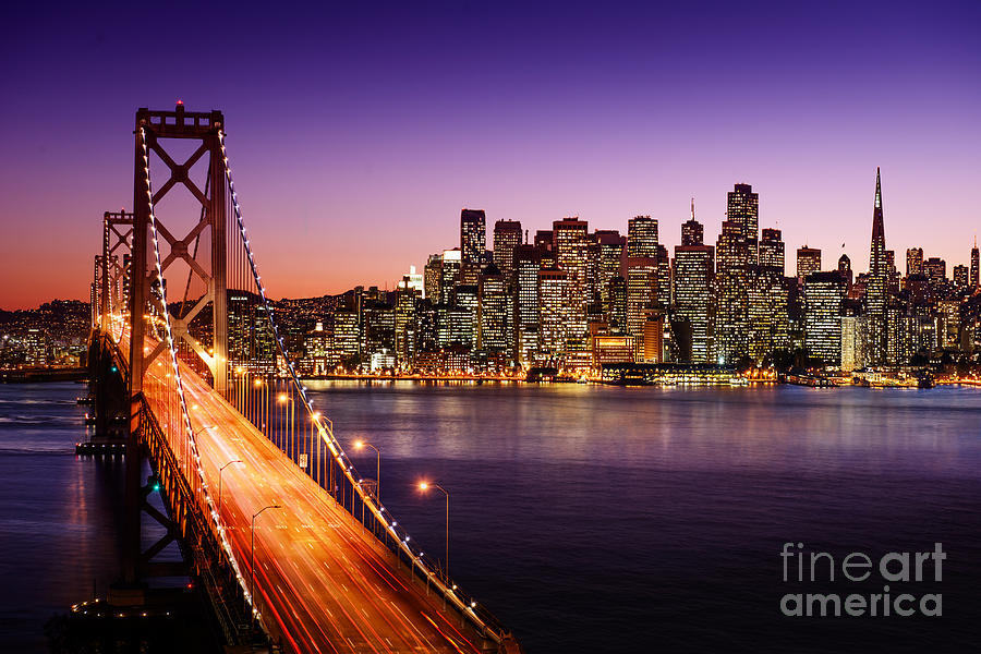 Francisco Photograph - San Francisco Skyline And Bay Bridge by Im photo