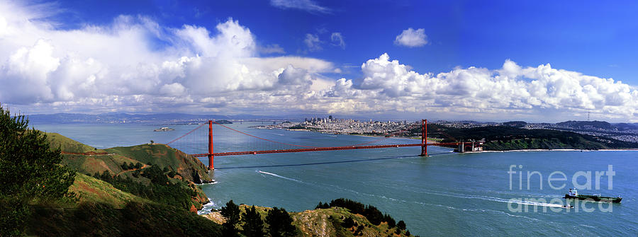 San Francisco Skyline Framed by the Golden Gate Bridge Photograph by Wernher Krutein