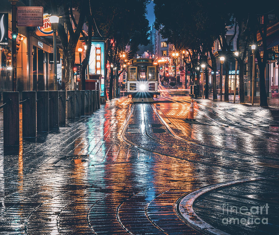 San Francisco Street After The Rain Photograph by Zeyu Wang