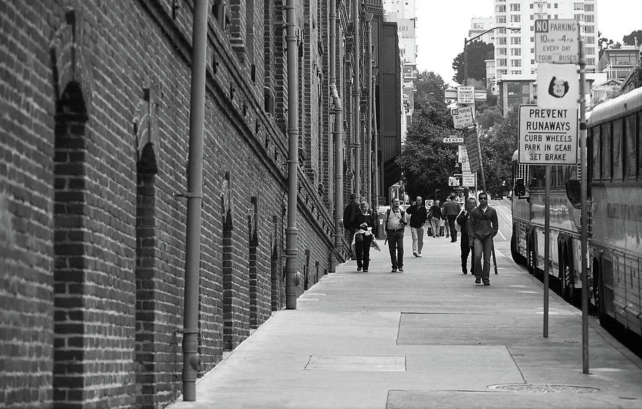 San Francisco Street Scene 2007 BW Photograph by Frank Romeo