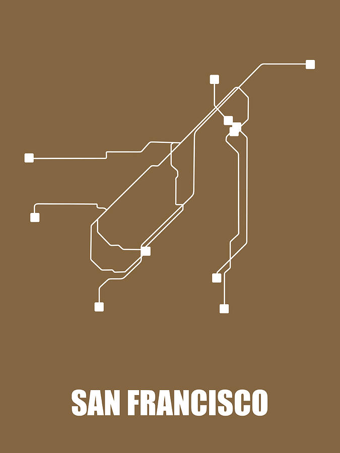 San Francisco Subway Map 2 Digital Art by Naxart Studio - Pixels