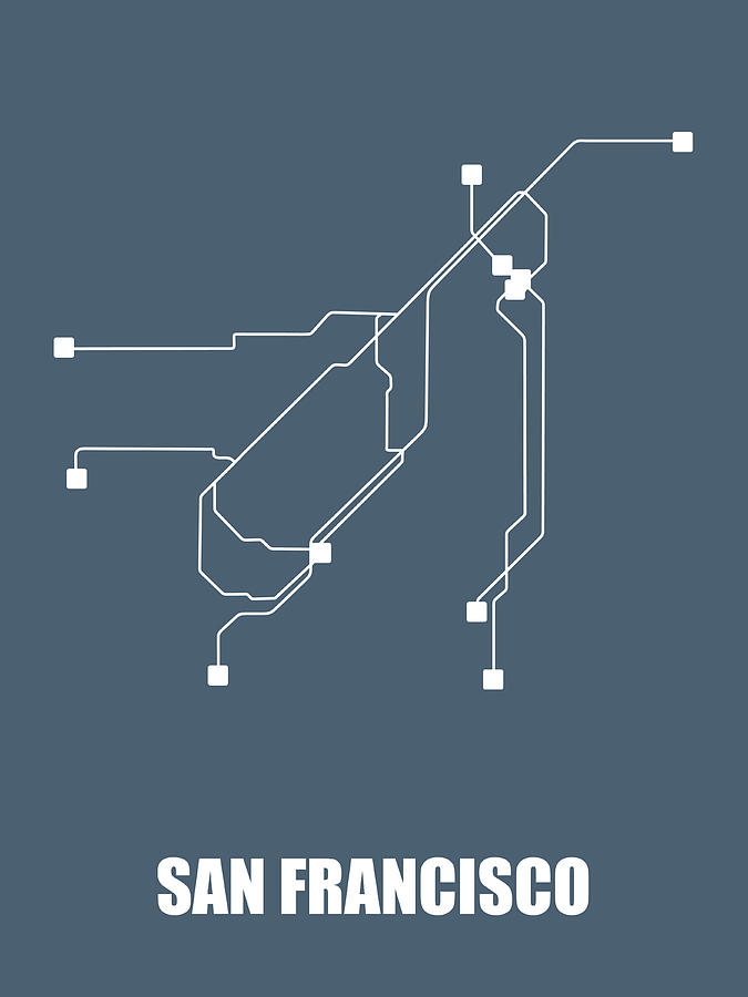 San Francisco Digital Art - San Francisco Subway Map by Naxart Studio