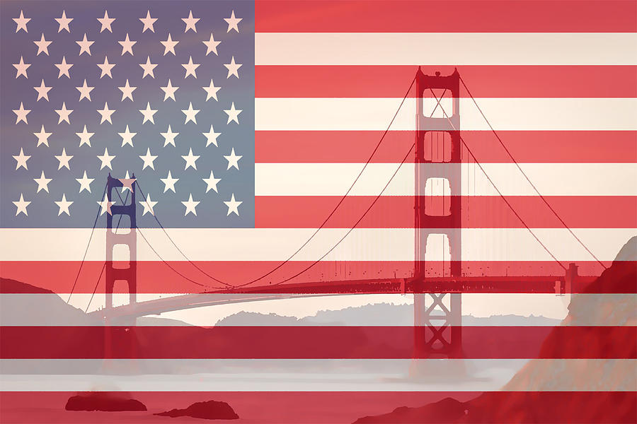 San Fransisco Golden Gate Bridge Painting by Jeelan Clark