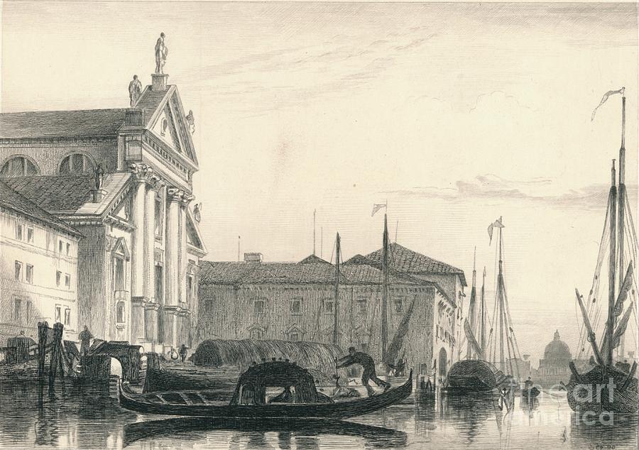 San Giorgio Maggiore Moonlight Drawing by Print Collector