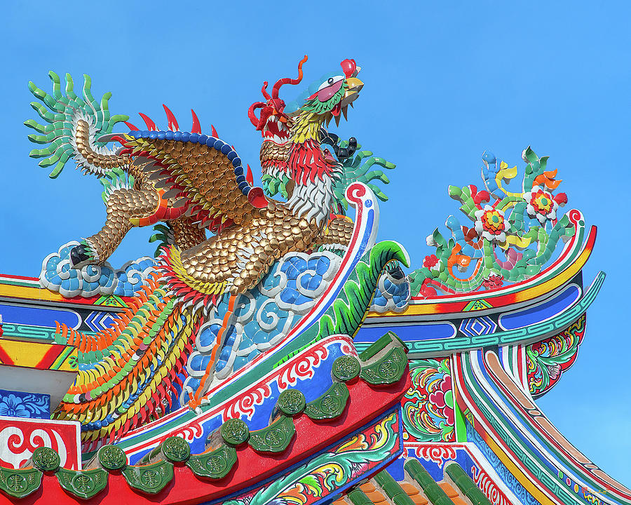 San Jao Phut Gong Dragon Roof Phoenix DTHU0826 Photograph by Gerry Gantt