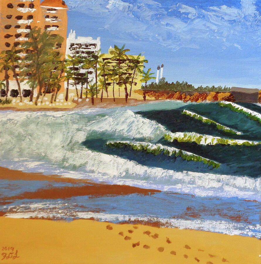 San Juan Beach Painting by Frank Littman