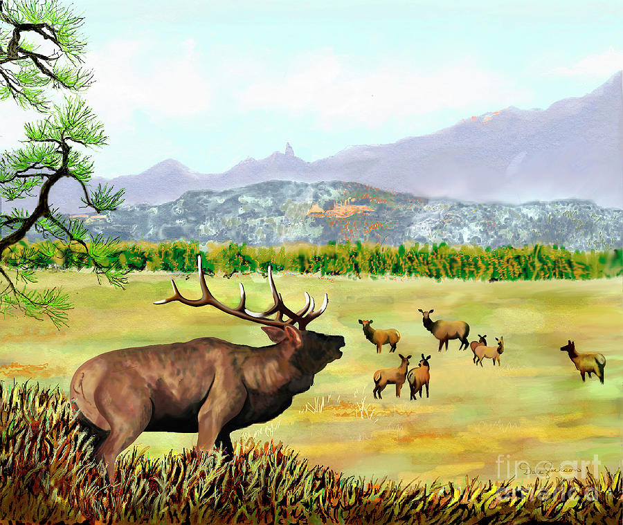 Bull Painting - San Juan Elk Vista by Dale E Jackson
