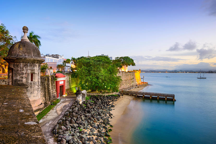 Sea Photograph - San Juan, Puerto Rico Old City View by Sean Pavone