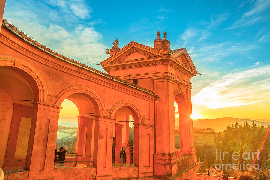 San Luca at sunset Bologna Photograph by Benny Marty